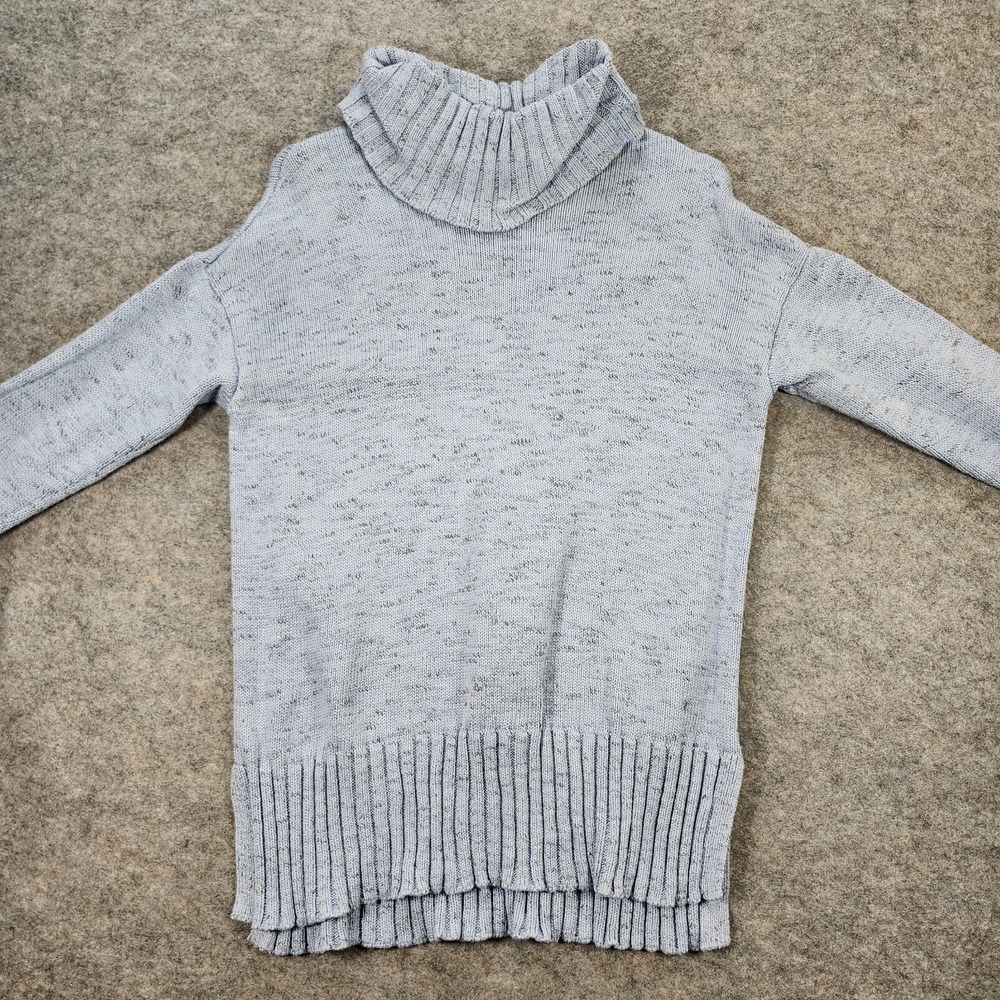 J. Jill Wearever‎ Turtleneck Sweater Women Medium Blue Speckled Comfort Casual